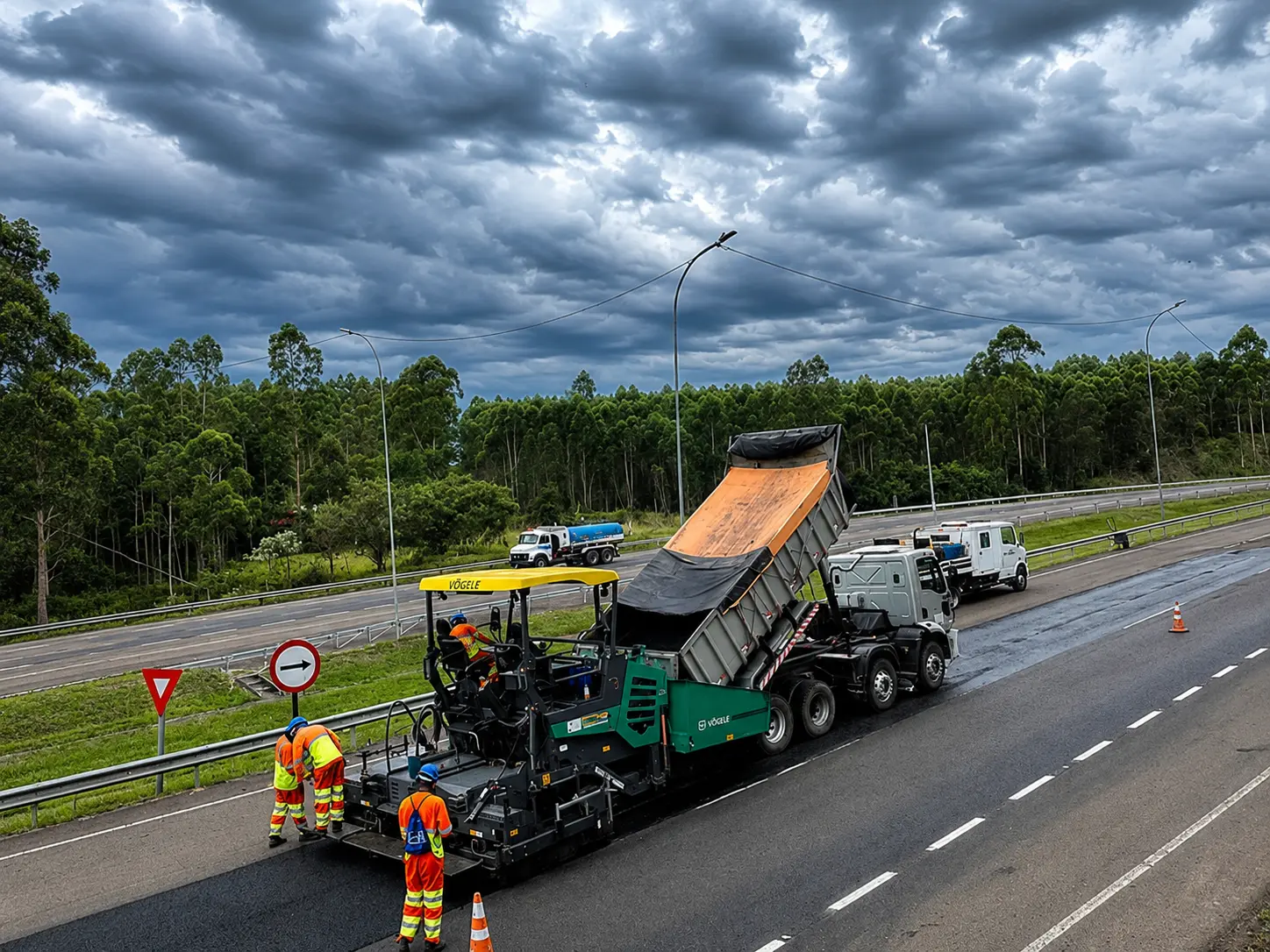 Restauração de rodovia BR no RS pela Terraplein — CBUQ com polímero para a CCR ViaSul